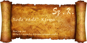 Szántó Kinga névjegykártya