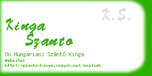 kinga szanto business card